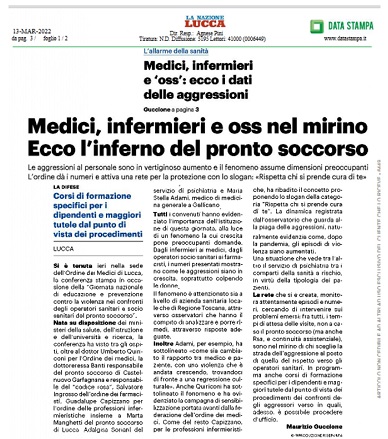 Art 1 12 marzo 2022 Giornata contro la Violenza sul personale sanitario