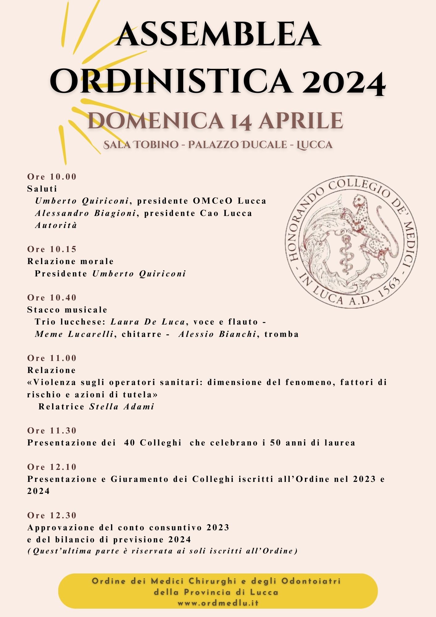 Assemblea annuale Ordine 14 aprile 2024