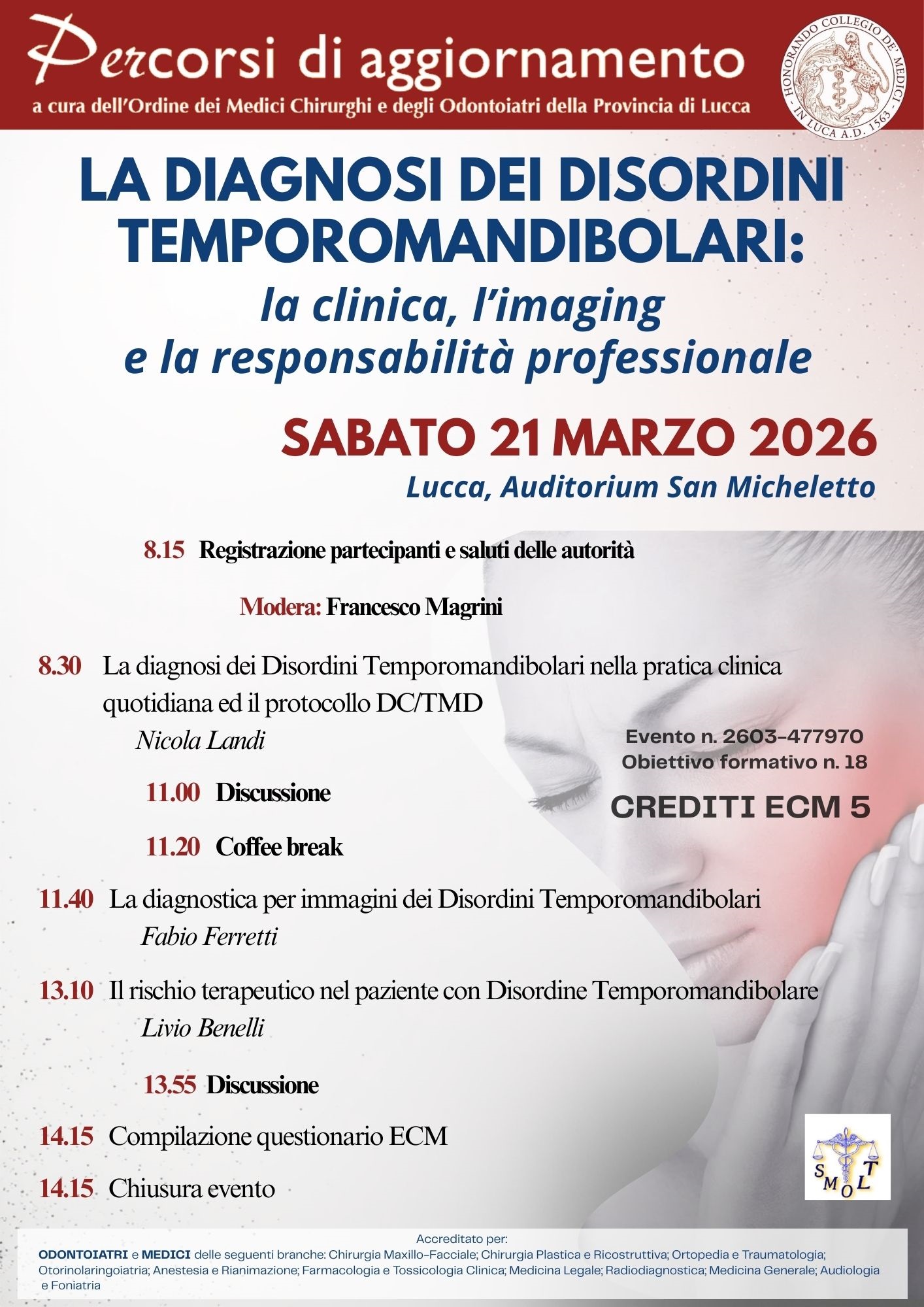 DIAGNOSI DISORDINI TEMPOROMANDIBOILARI 21 Marzo 2026 ultima