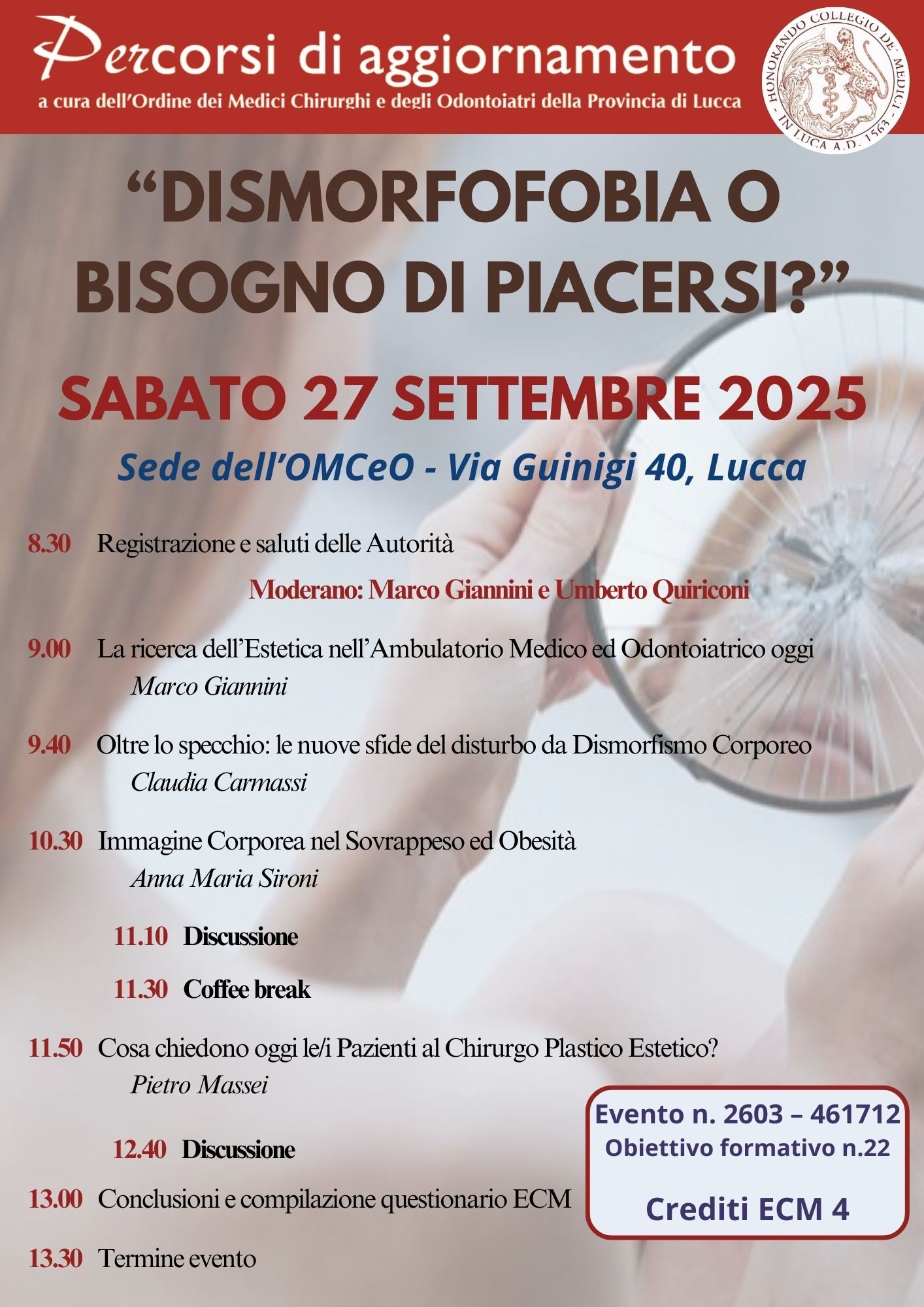 Dismorfofobie 27 settembre 2025