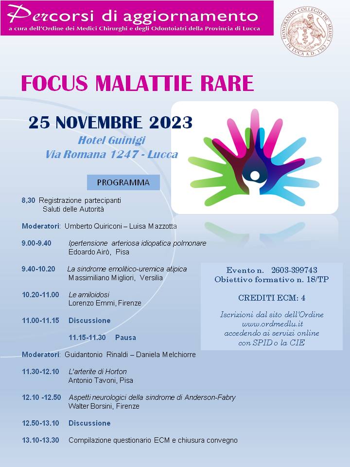 FOCUS MALATTIE RARE 25 NOVEMBRE