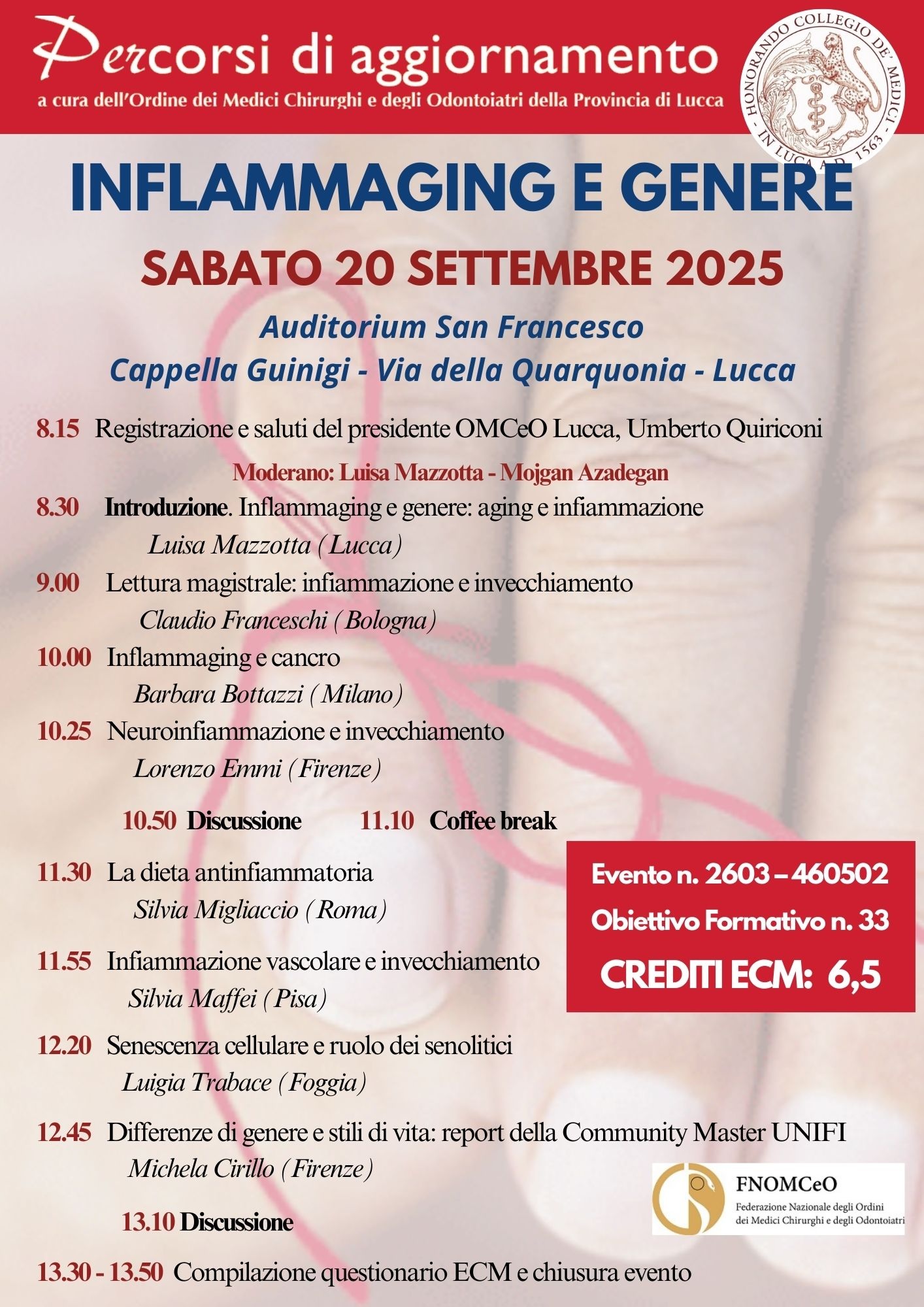 Inflammaging e genere 20 Settembre 2025