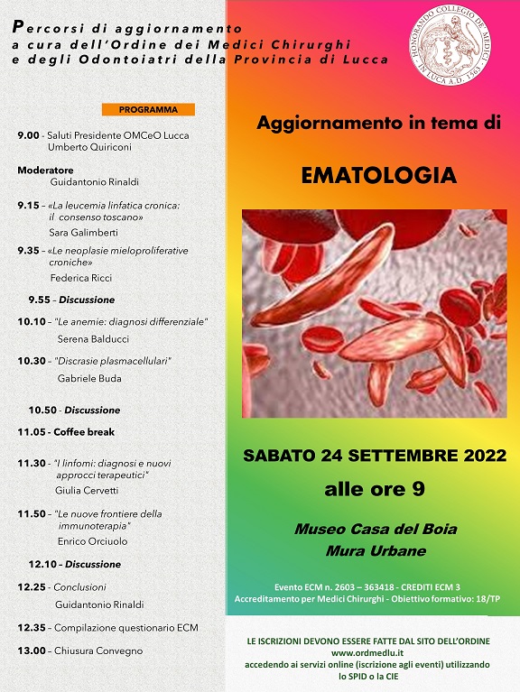 LOCANDINA EMATOLOGIA 24 settembre 2022 piccola per sito