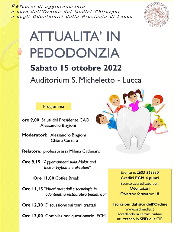 Locandina PEDODONZIA 15 OTTOBRE 2022 piccola per sito