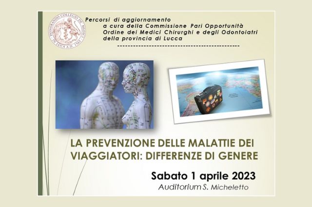 Clicca per accedere all'articolo Sabato 1 aprile 2023: "La prevenzione delle malattie dei viaggiatori. Differenze di genere"