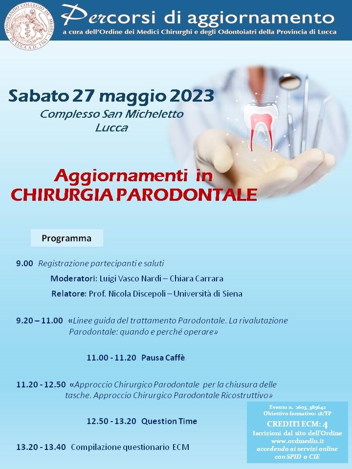 Percorso di aggiornamento in CHIRURGIA PARADONTALE