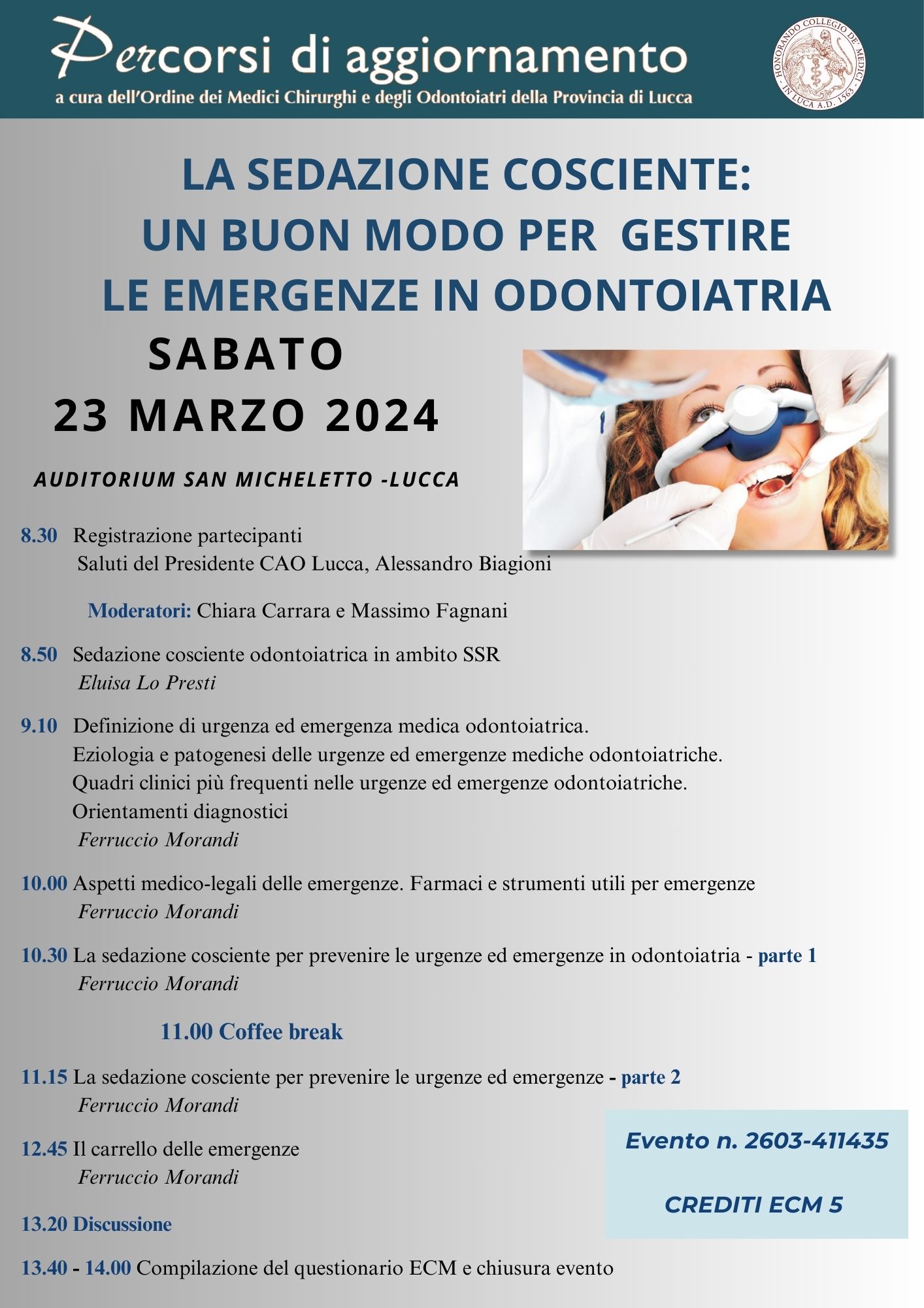 SEDAZIONE COSCIENTE ODONTOIATRIA 23 marzo 2024 ULTIMA