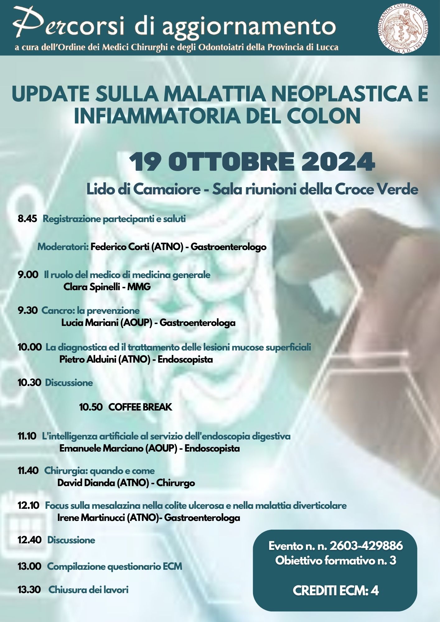 Up date sulla malattia neoplastica ed infiammatoria del colon 19 ottobre 2024 ULTIMA