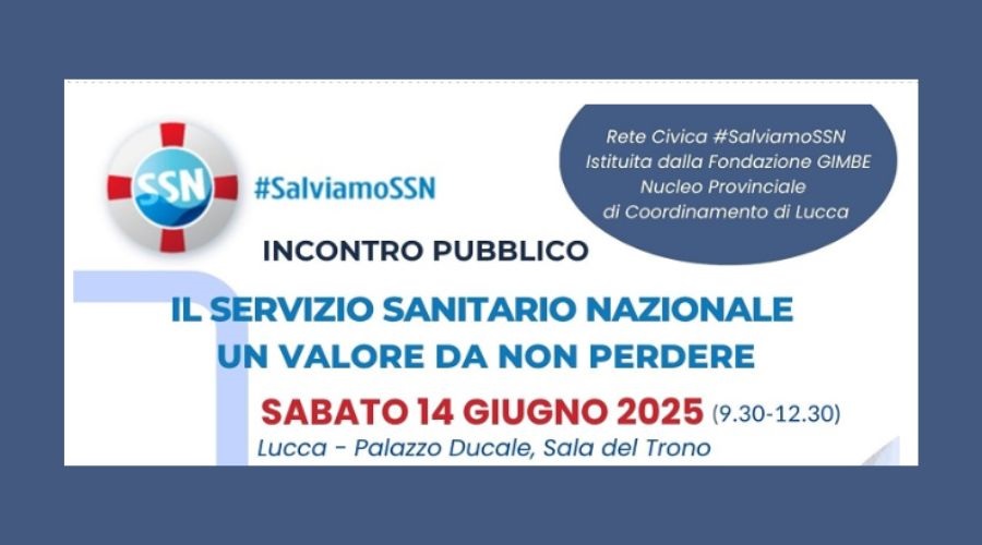 Clicca per accedere all'articolo Incontro pubblico: "Il Servizio Sanitario Nazionale  un valore da non perdere"